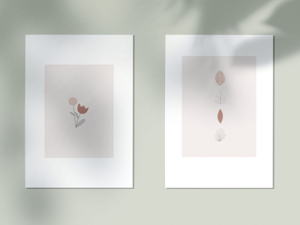 Doodle patterned poster template mockup illustration